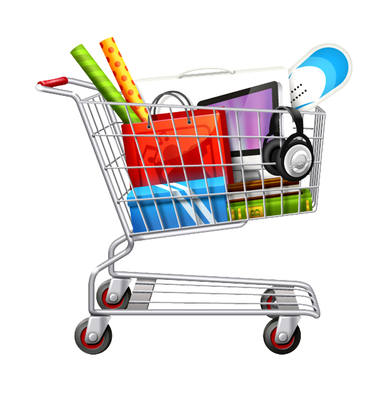 Тележка с товарами