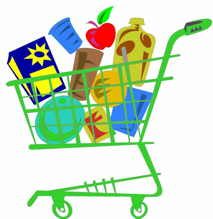 Тележка с продуктами Векторная