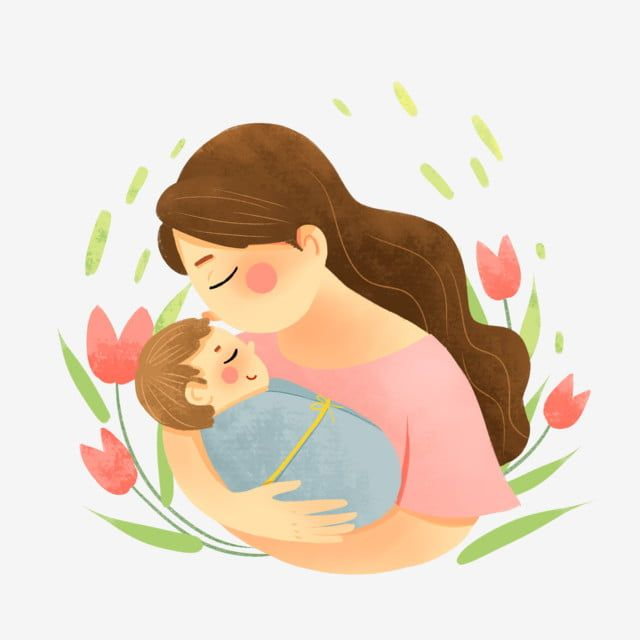 Мама с ребенком рисунок