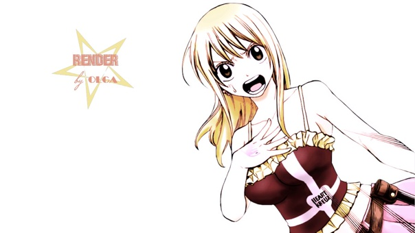 Люси Хартфилия на белом фоне