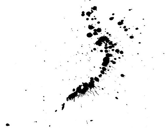 Черные брызги на прозрачном фоне