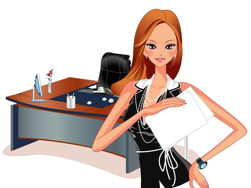 Мультяшная бизнес девушка