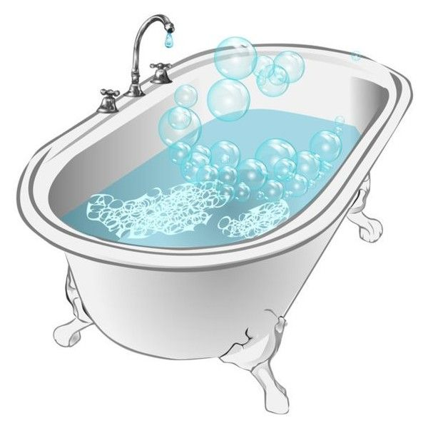 Ванна с водой на белом фоне