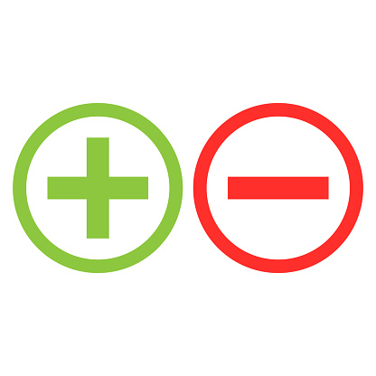 Плюсы и минусы на прозрачном фоне