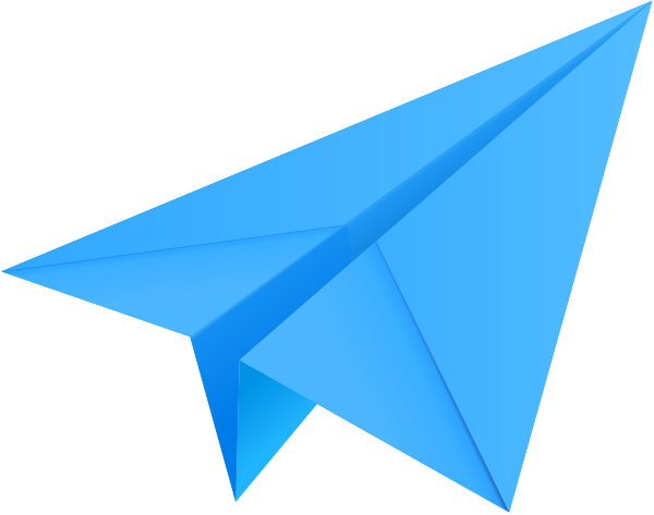 Бумажный самолетик на прозрачном фоне