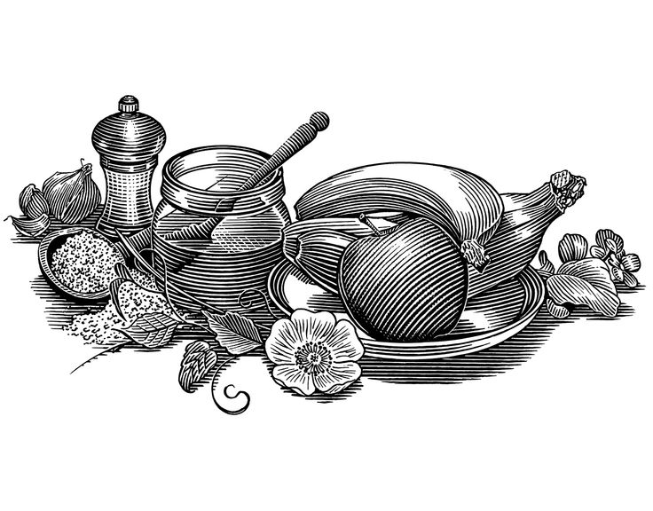 Еда гравюра