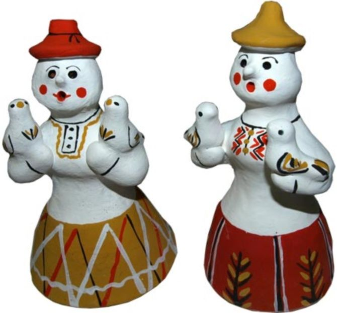 Каргопольская глиняная игрушка Барыня