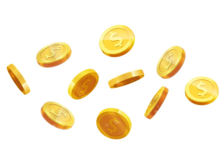 Падающие золотые монеты
