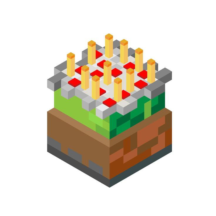 Торт из МАЙНКРАФТА на белом фоне