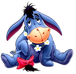 Ослик ИА на белом фоне