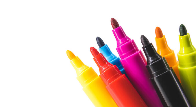 Фломастеры на прозрачном фоне