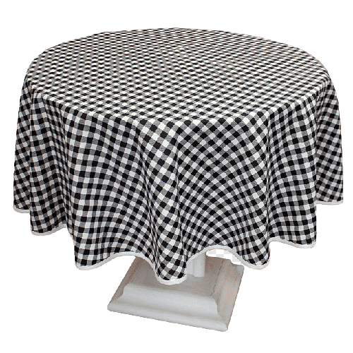 Круглый столик со скатертью