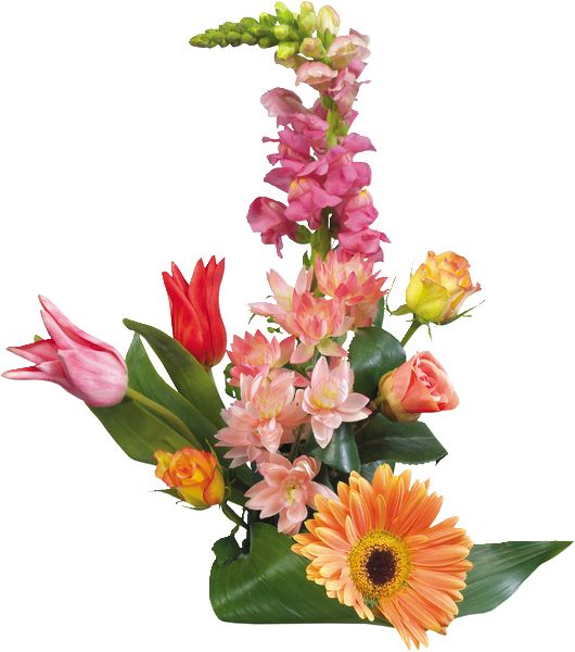 Букет цветов на прозрачном фоне