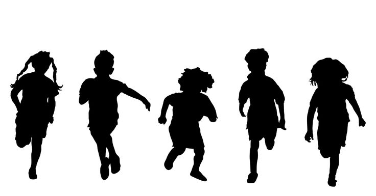 Бегущие дети силуэт