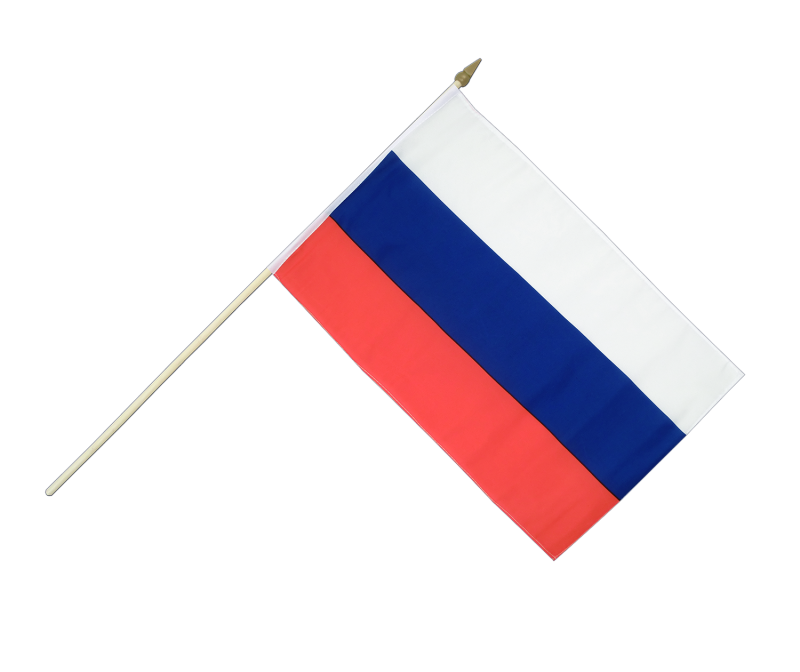 Флаг РФ на флагштоке без фона