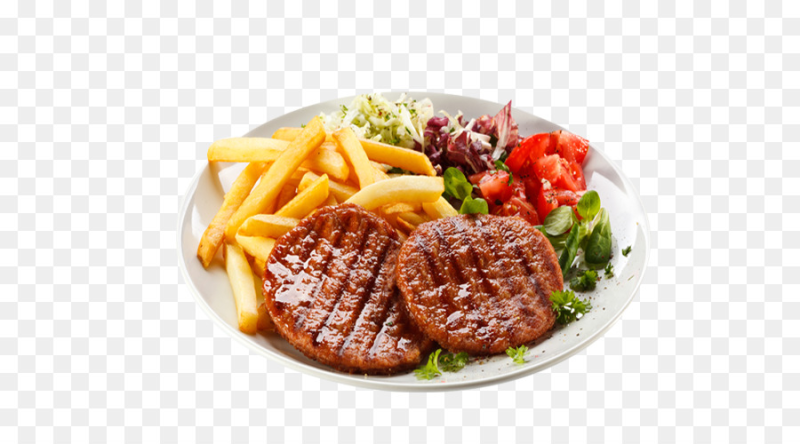 Картошка фри с котлетами