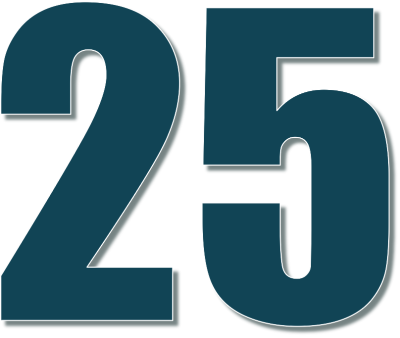 25 Лет красивые цифры