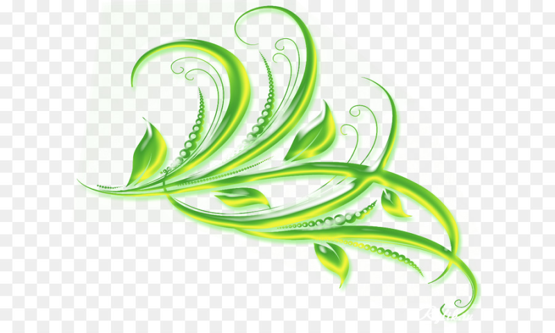 Узор растительный зеленый