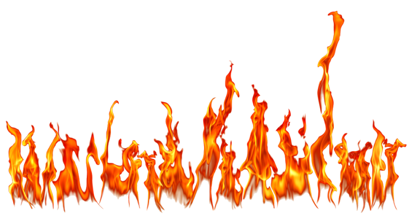 Пламя огня на прозрачном фоне