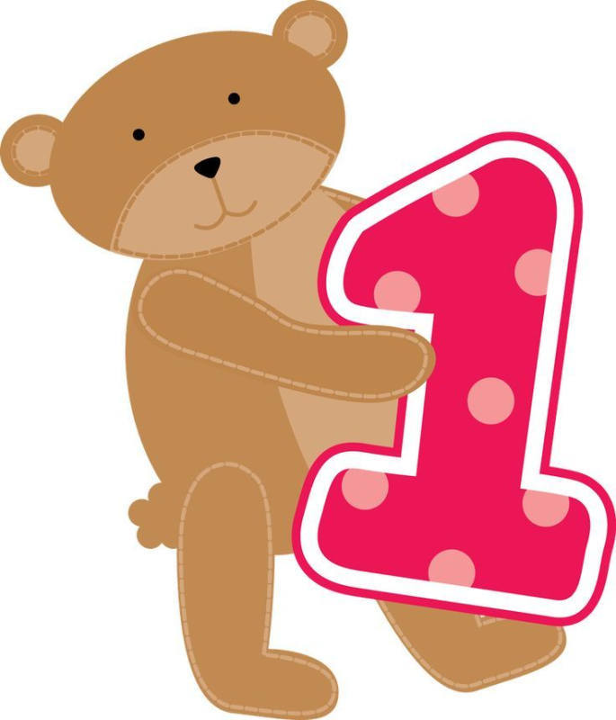 Медвежонок с цифрой 1