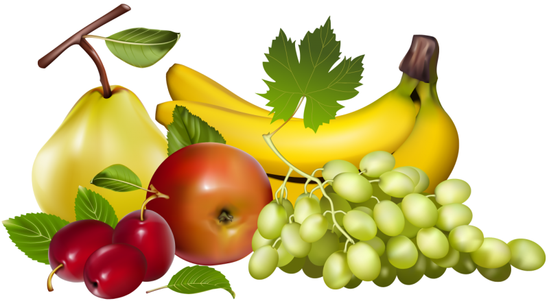 Овощи и фрукты на прозрачном фоне