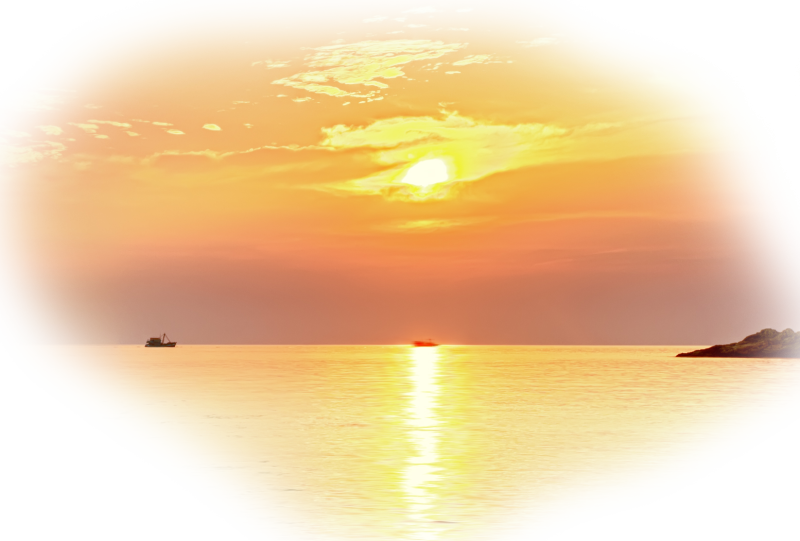 Закат солнца на прозрачном фоне