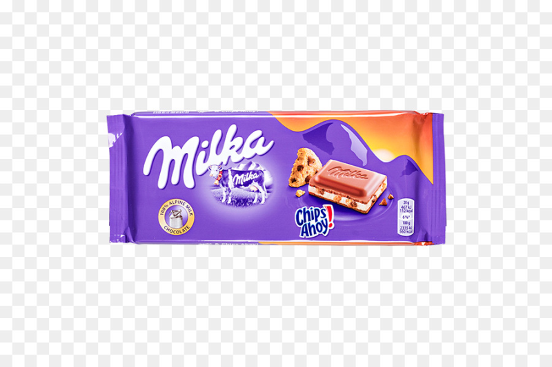 Шоколад Милка на прозрачном фоне