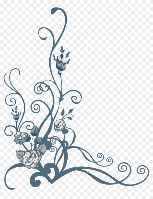 Цветочный узор на прозрачном фоне