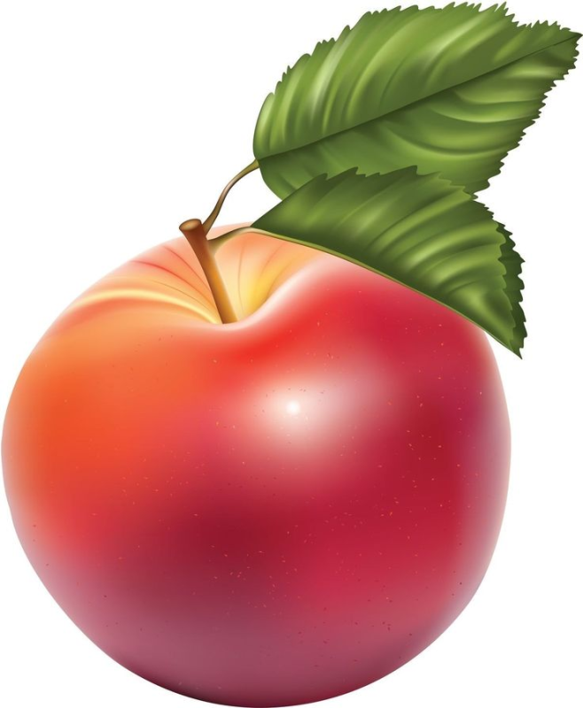 Яблоко на прозрачном фоне