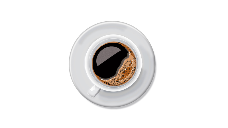 Кружка кофе вид сверху