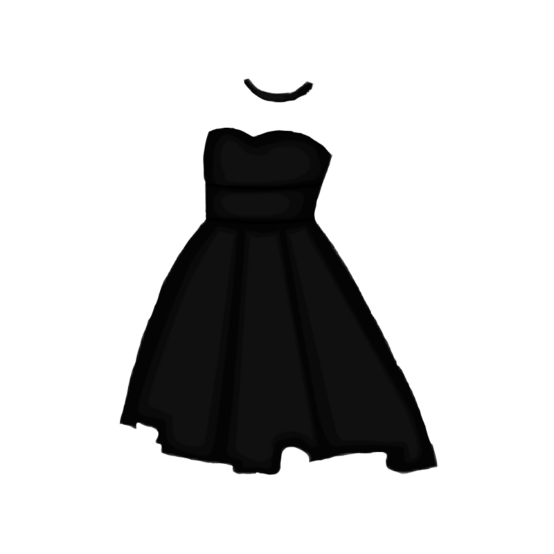 Черное платье на белом фоне