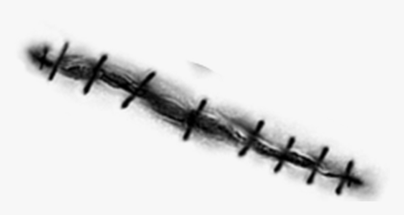 Шов на прозрачном фоне