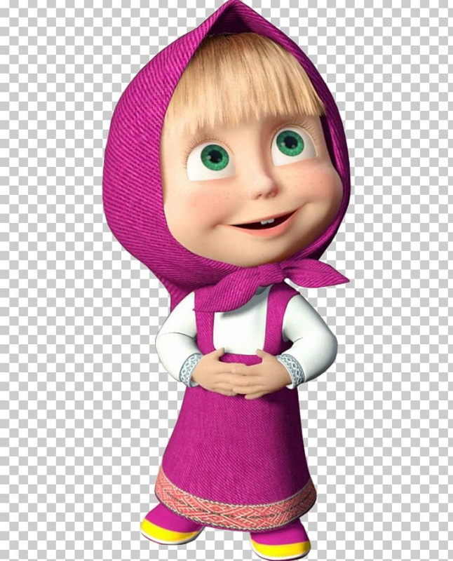 Маша из Маша и медведь на белом фоне