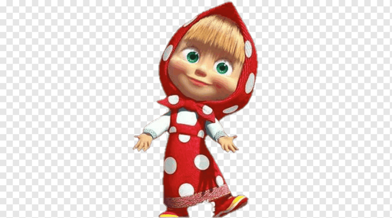 Маша из мультика на белом фоне