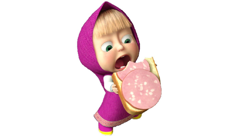 Маша ест из мультика Маша и медведь