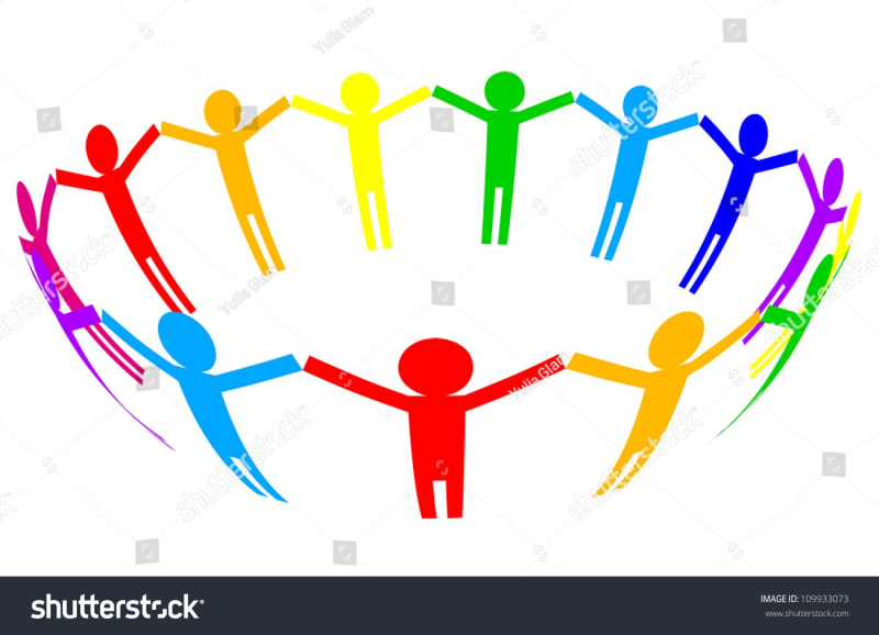 Разноцветные человечки в кругу