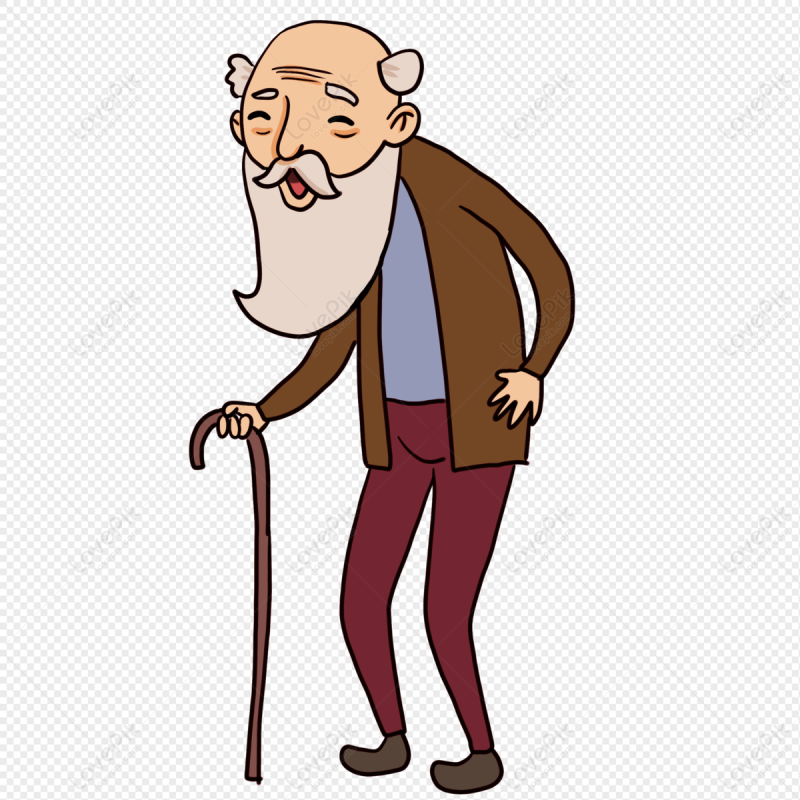Старик на прозрачном фоне