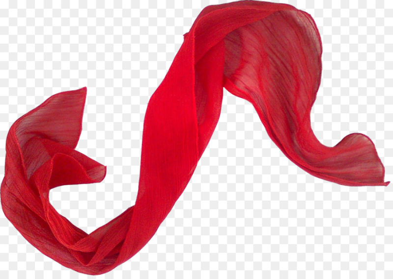 Красная ткань на ветру