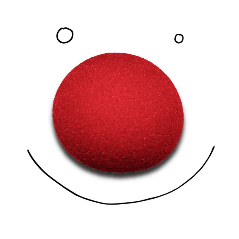 Клоунский нос на прозрачном фоне