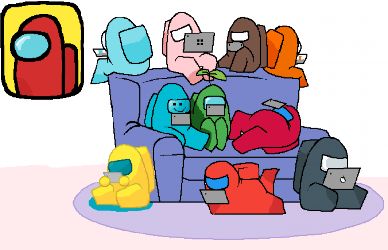 Амонг АС на белом фоне