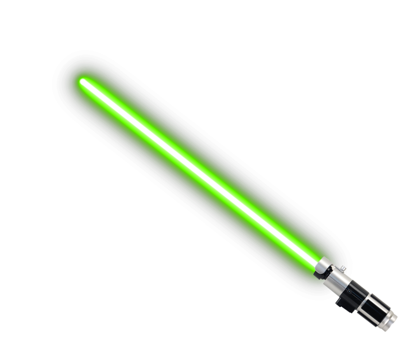 Зелёный световой меч с джедаем