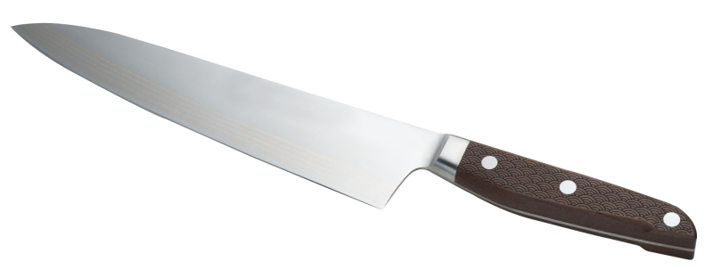 Кухонный нож на белом фоне