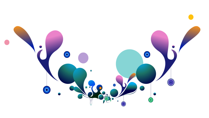 Цветные узоры на прозрачном фоне