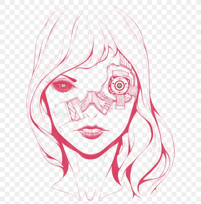 Киберпанк узор лица маска