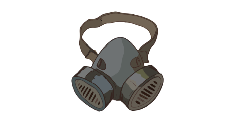 Противогаз сбоку вектор