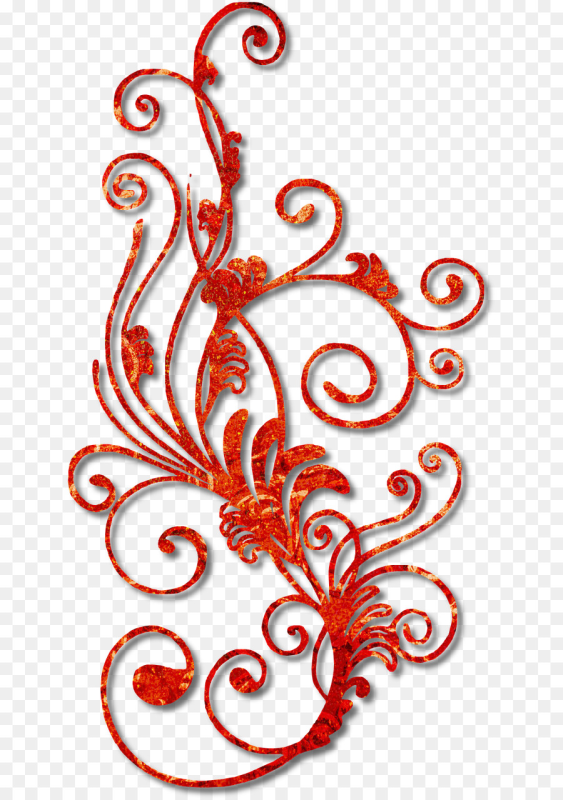 Красный орнамент на прозрачном фоне