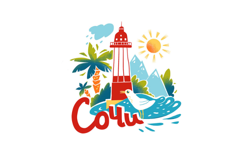 Сочи достопримечательности вектор