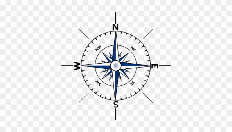 Компас на карте