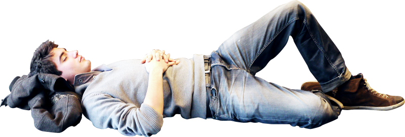 Мужчина лежит