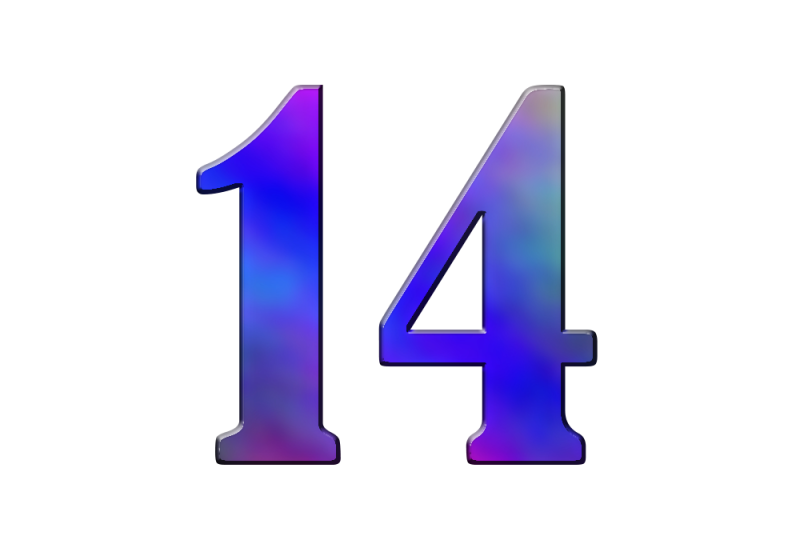 Цифра 14 красивая